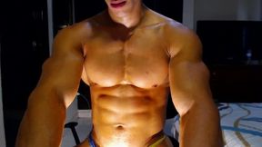 Huge Latino Bodybuilder Flex Show