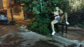 Public couple gets caught with hard anal under rain