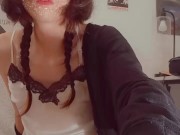 Cute Femboy uses fufu clip for the first time. Squirted so HARD