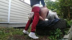 Sluttty Lana Rhoades gets double penetrated on the street