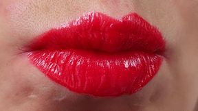 Shiny Red Lips