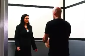 American MILF Raylene shows off her huge knockers in doggy style