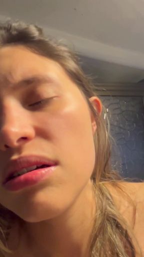 My stepmother says no but her wet vagina says that I can see her moan and come in the mirror.   Clip 1