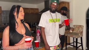 MILF Jennifer White Destroyed Gushing Choked by 5 BBCs