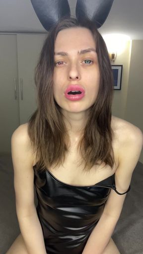 Daniella smokes and dominates you with just her eyes - soft femdom teasing in black lingerie