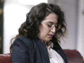 Girlsway - Constrained Reporter April O'neil Tries Not to Stare at Bare Sinn Sage During Interview