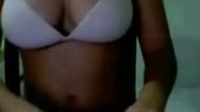 Busty Indian webcam teen flashes her fun bags and butt