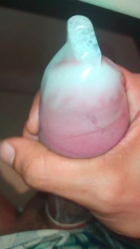 Masturbation Without Mess, Everything Kept Inside the Condom.