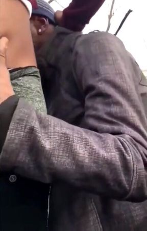Older Black Man Sucks My Cock Outdoors for Cash