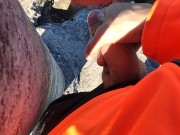 Jock in Fishnet Jerks his Big Fat Cock and Cums on Top of the Mountain 🗻🌲🍃