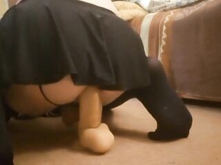 Cute sissy femboy enjoys a large wang