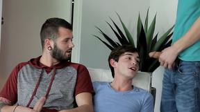 ”Threesome of double ass pumping by gay brothers, marvelous! - Grayson Lange, Johnny Hill, Chad Piper”
