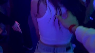 Risky public sex in a club. Met a stranger and fucked her