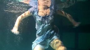 Babes swim and get naked underwater