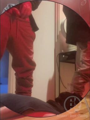 Amateur Boy Pissing in a Glass Held in His Friend's Mouth