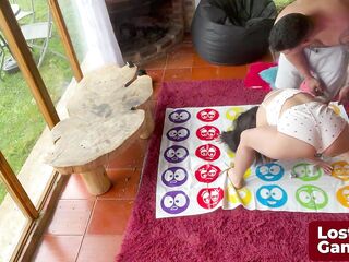 The 1st to exposed all loses in a exciting Disrobe Twister game
