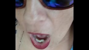 I flash my pierced tits and make my man hard