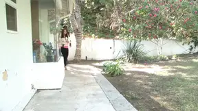 Asian beauty smiles as huge black cock fills her pussy