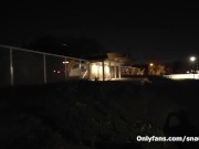Homeless guys with huge cock fapping outside in risky place near train station for 20 bucks