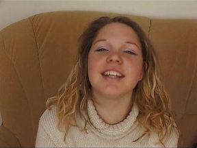Amateur blonde masturbating on her first casting