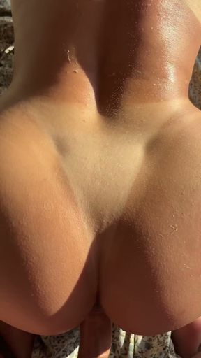 Tiny Brunette Stepsister Got Super Sunburned - I Rubbed Lotion on Her Perfect Ass and Fucked Her Hard