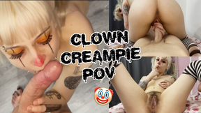 Hairy Clown Creampie POV