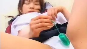 Japanese Mana Iizuka showings tits and toying herself