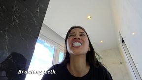 Brushing my teeth and my tongue