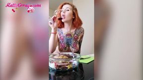 Babe Big Natural Tits Fingering Pussy, Dancing and Cooking