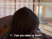 かわいい彼女とお泊まりスノーボードデート♡寝起きを襲っておはフェラ→中出しSEX！素人/カップル/ハメ撮り/スタイル抜群/温泉/浴衣/色白/美乳/英語字幕