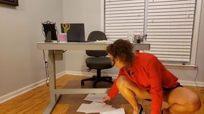 Sexy Secretary Caught Masturbating in Office