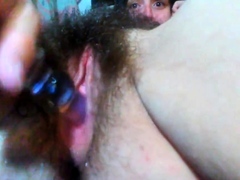 French Brunette Masturbates with Glass Dildo on Webcam