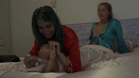 Tickling night for the fly attendant ( FOOT FETISH )