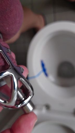 Piss in the Penis Cage with Catheter in Tights