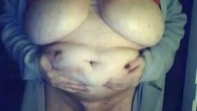 Fat granny lifts her belly up to show her cunt for the webcam