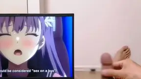Moaning Through Masturbation Watching Busty Hentai — Hot Otaku Cam Show 18+