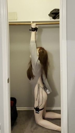 Captivating moment from &quot;Kigurumi Cuffed and Electrostim&quot;