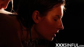 Sexy lesbians enjoying each other in a passionate 69 position