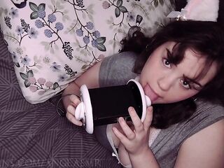 ASMR Fleshly Ear Licking in Pyjamas ?❤️ - AngeASMR