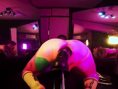 Axel Abysse Teases Asshole Before Riding Dildo Machine