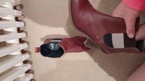 Brown ankle boots at sperm baptism