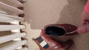Brown ankle boots at sperm baptism