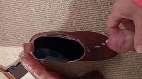 Brown ankle boots at sperm baptism