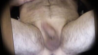 Lad drills his hairy ass with toy in this close-up footage