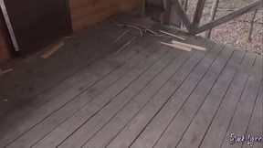 Black-haired slut Lynn gets a huge cumload in public