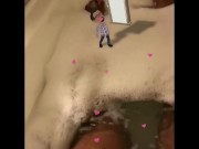 Relaxing hot bubble bath