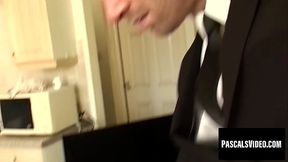 Dressed to Fuck: Submissive teen gets big cock in tuxedo