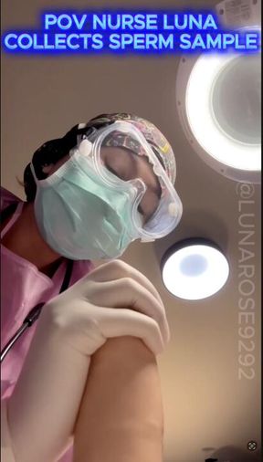 POV PPE Nurse Luna Collects a sperm sample🧤🍆🩺💦🔥🥵