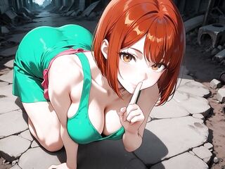 Redhead Hentai Hotty Banged Hard in Ruined Factory - Oozing Cum All Over Her Large Butt
