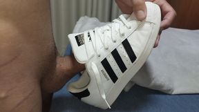 Sex with my wife's sneakers, Adidas Superstar and Nike Air Max Command, cumming inside